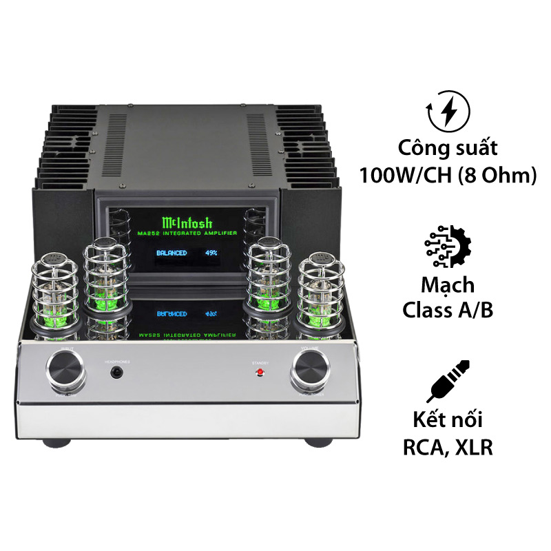 Amply Đèn McIntosh MA252, 2 Kênh, 100W/CH (8 Ohm)