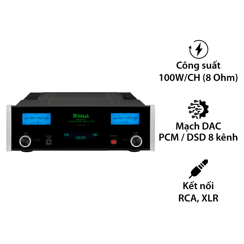 Amply McIntosh MA5300, 2 Kênh, 100W/CH (8 Ohm)