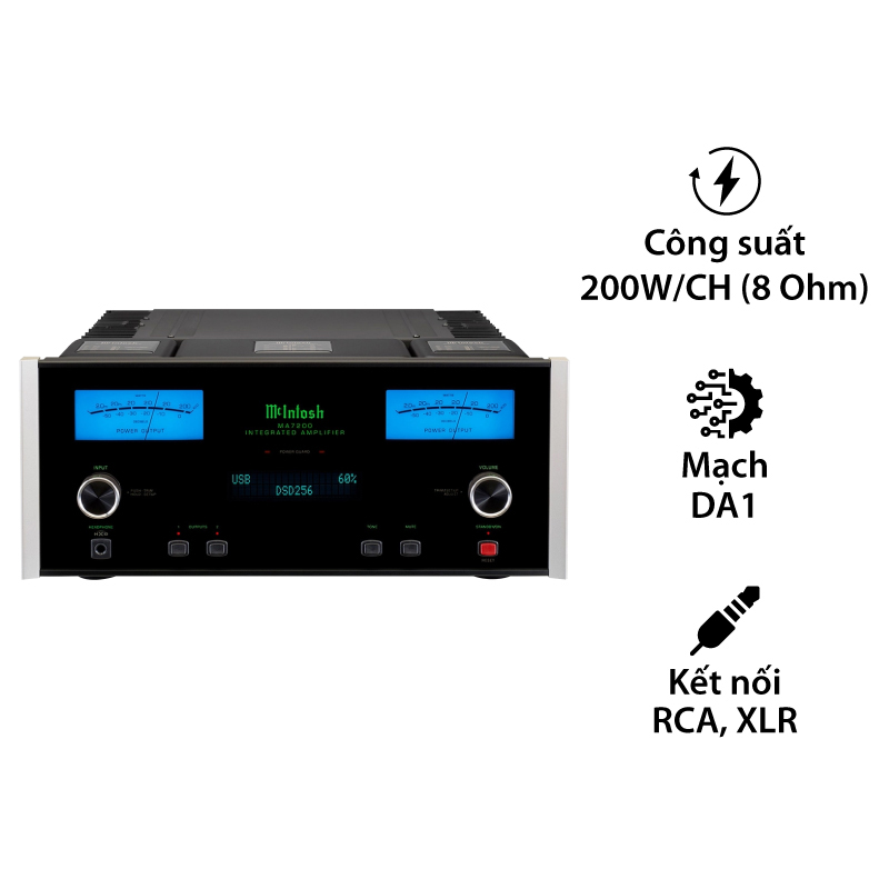 Amply McIntosh MA7200, 2 Kênh, 200 W/CH