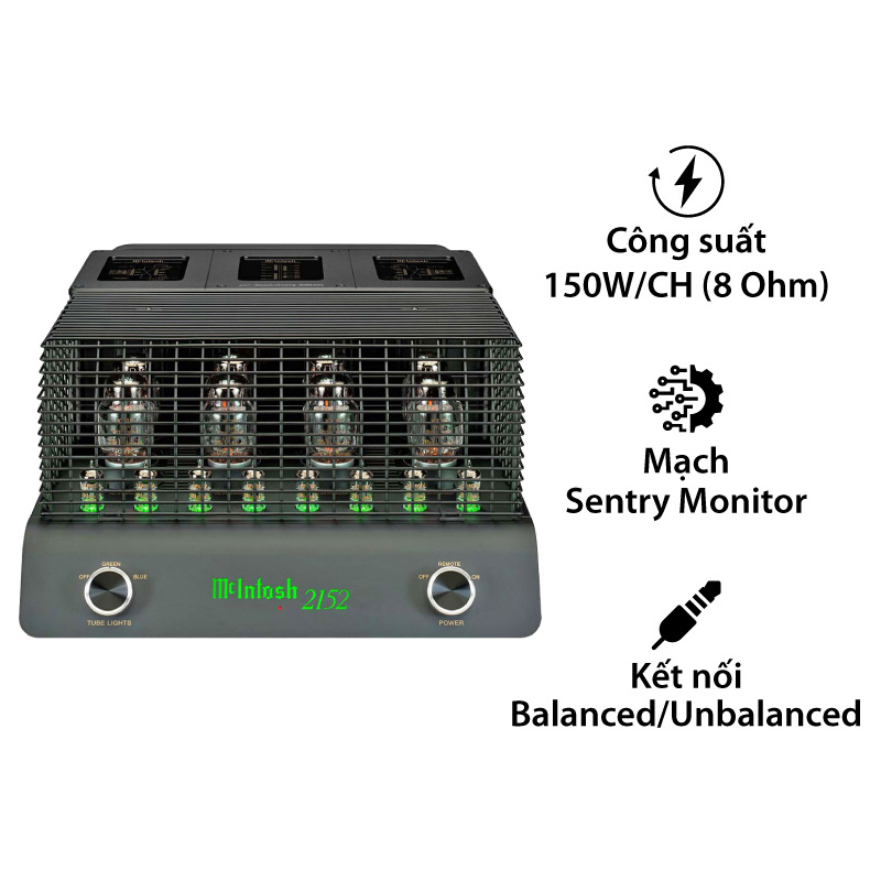 Power Amply đèn McIntosh MC2152 70th Anniversary, 2 Kênh, 150W/CH