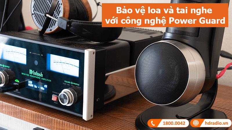 Headphone amply McIntosh MHA150 công nghệ bảo vệ loa và tai nghe