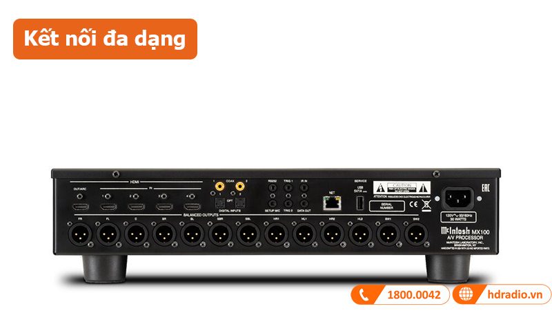 AV Processor McIntosh MX100 kết nối đa dạng