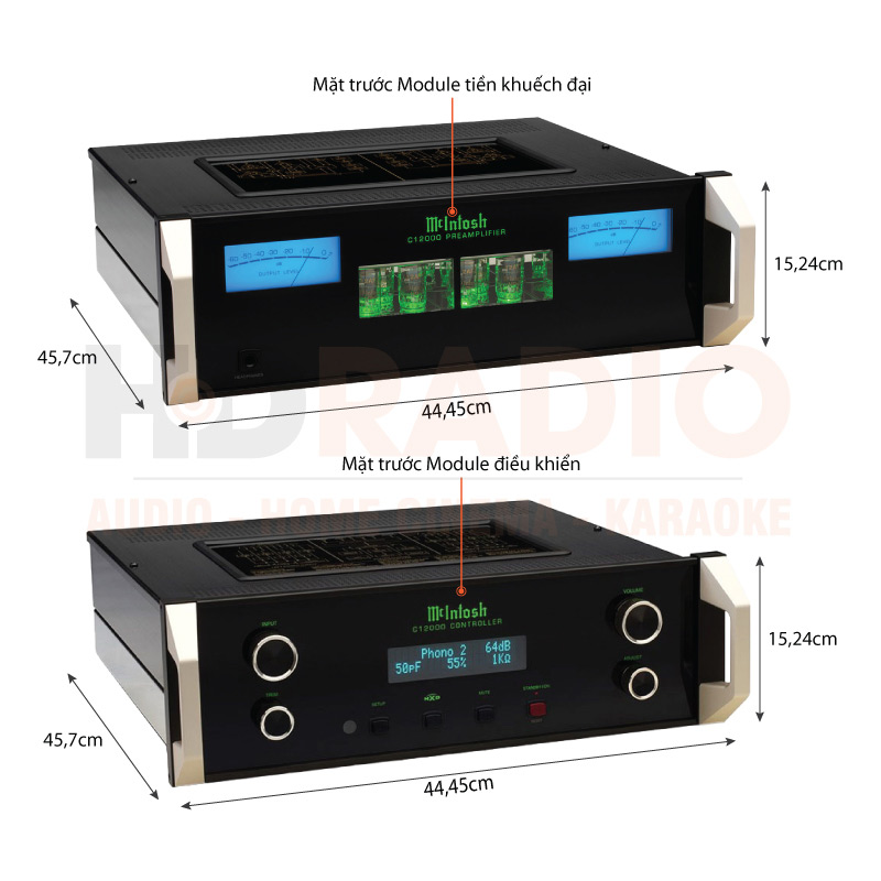 Chú thích Pre Amply đèn McIntosh C12000 C+ST