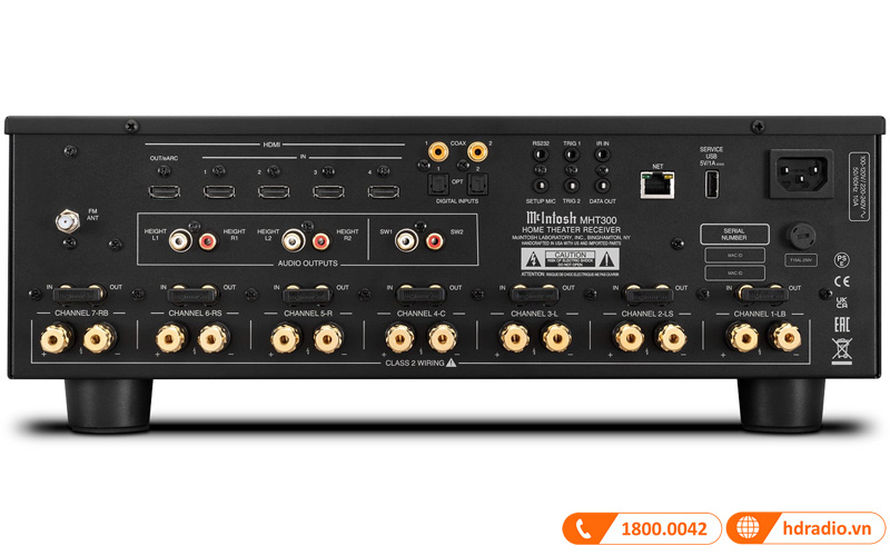Amply McIntosh MHT300 (7.2 kênh, 150W/CH, Optical, Coaxial, HDMI, USB)-3