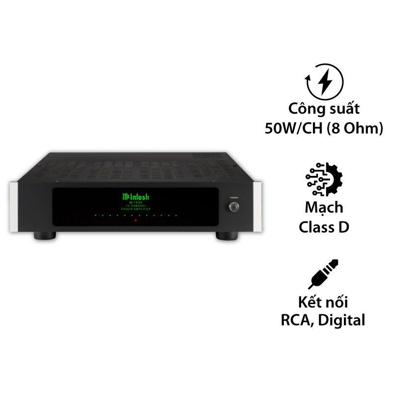 Power amply McIntosh MI1250, 12 Kênh, 50W/CH (8 Ohm)