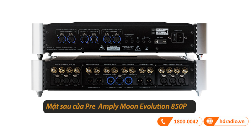 mặt sau Pre Amply Moon Evolution 850P