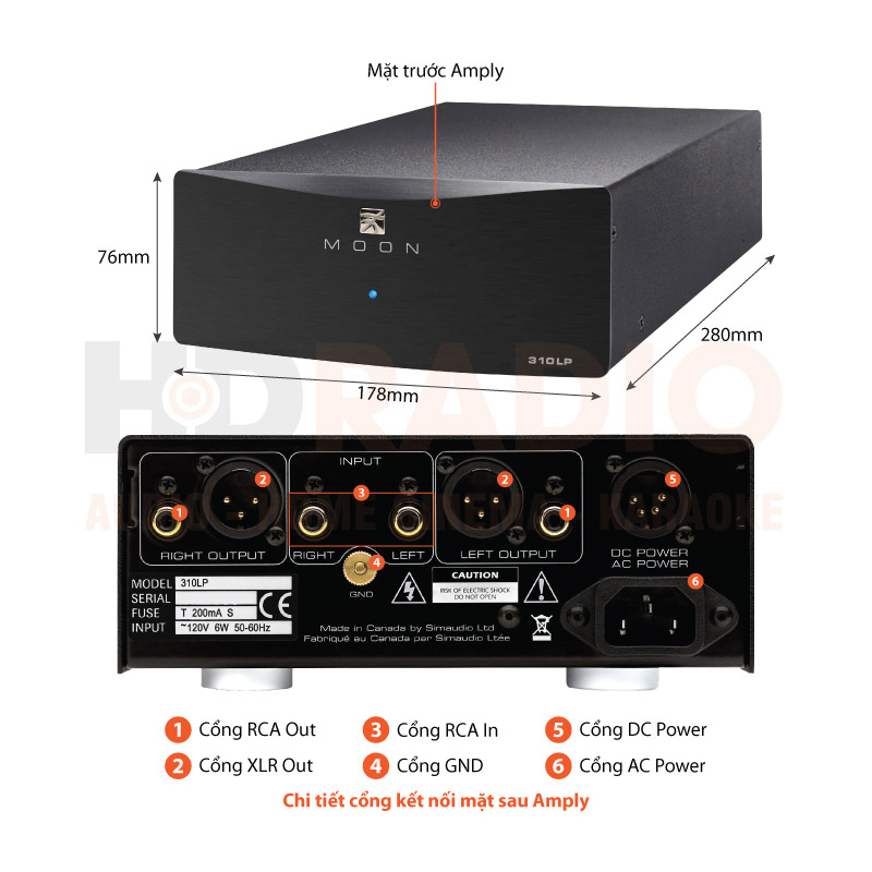 Chú thích Phono Preamp Moon 310LP