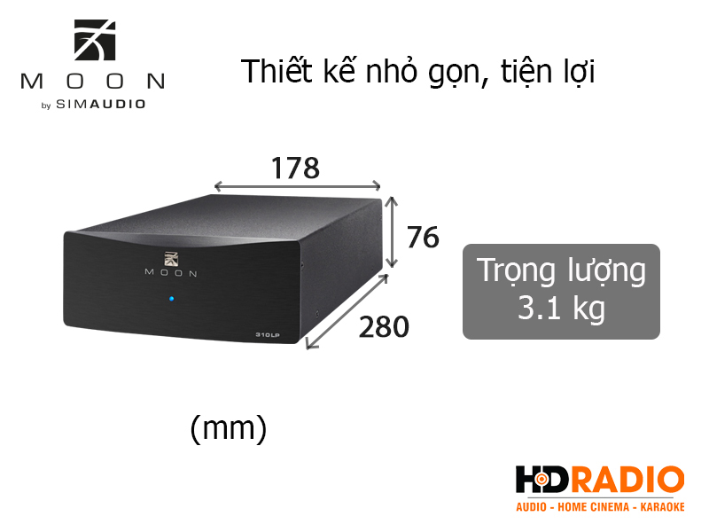 Kich thuoc Phono Preamp Moon 310LP