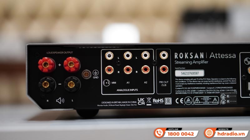 Amply Roksan Attessa Streaming, 2 kênh, 80W/CH (8 Ohm), Bluetooth, Wifi-6