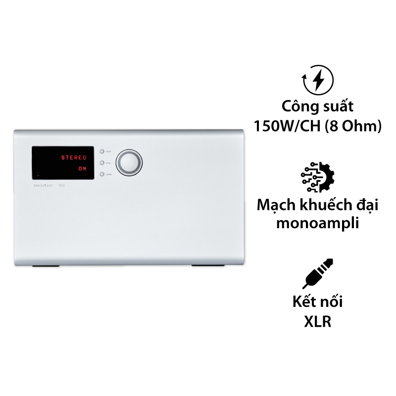 Amply Soulution 511, 2 Kênh, 150W/CH (8 Ohm - Chế Độ Stereo/Dual)
