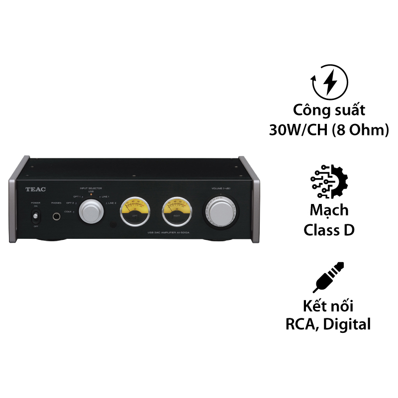Amply TEAC AI-501DA, 2 Kênh, 30W/CH (8 Ohm) Amply TEAC AI-501DA, 2 Kênh, 30W/CH (8 Ohm)
