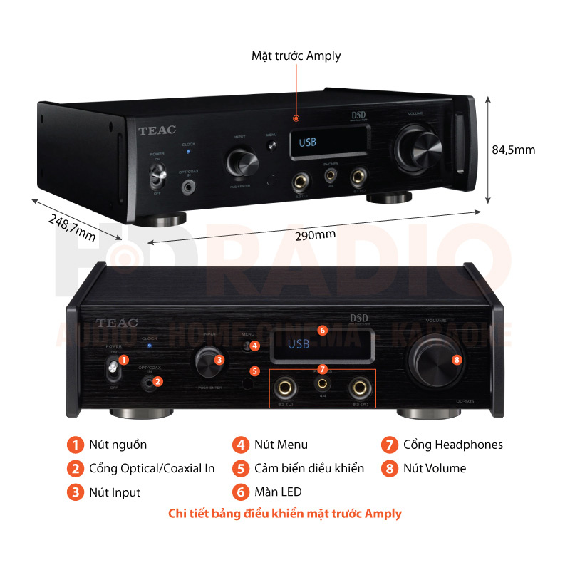 Chú thích Headphone Amply TEAC UD-505-X