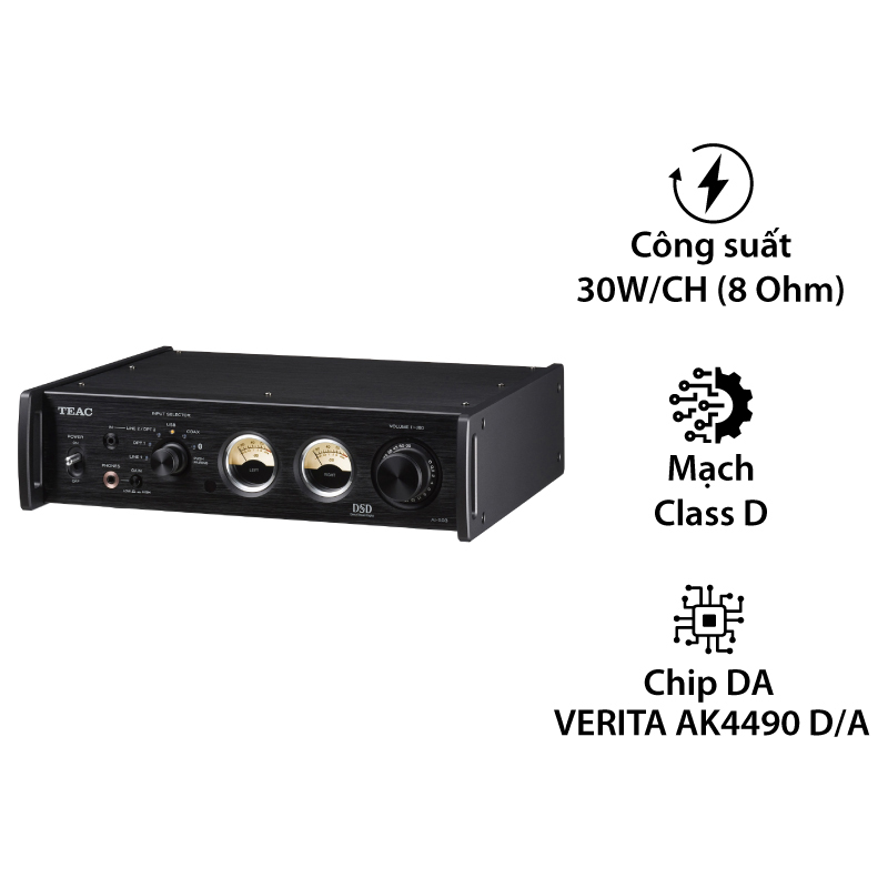 Amply TEAC AI-503, 2 Kênh, 30W/CH (8 Ohm)