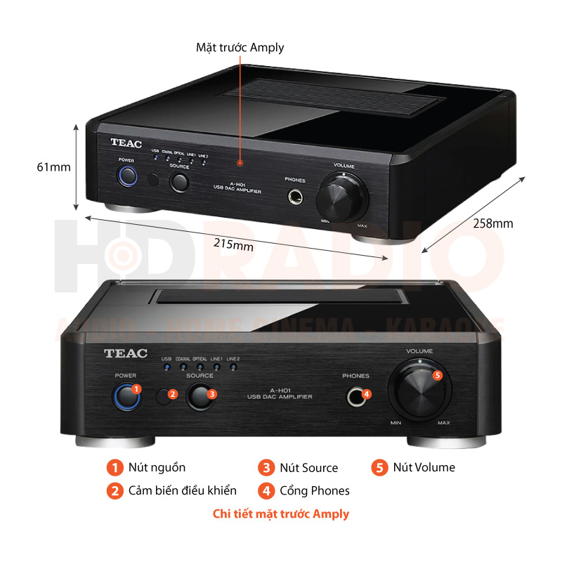 Chú thích Amply TEAC A-H01E