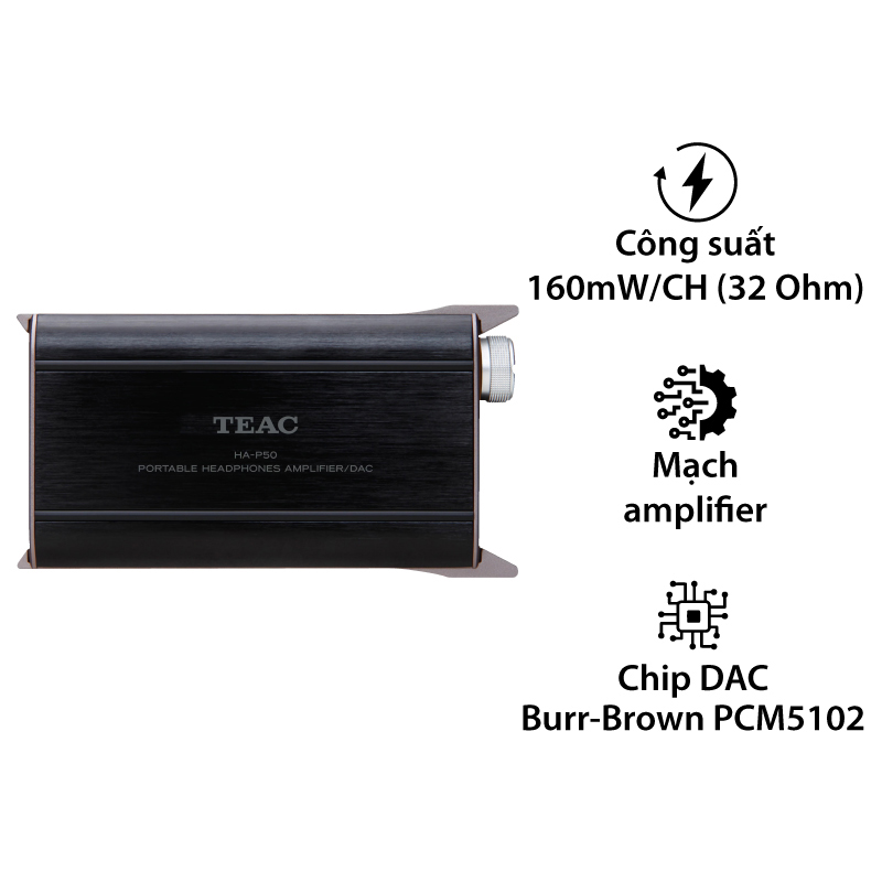 Headphone Amply TEAC HA-P50, 2 Kênh, 160mW/CH (32 Ohm)