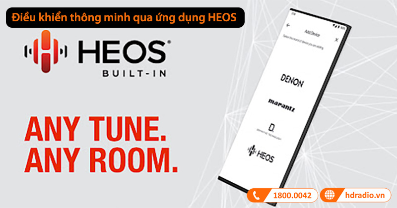 điều khiển qua ứng dụng HEOS App