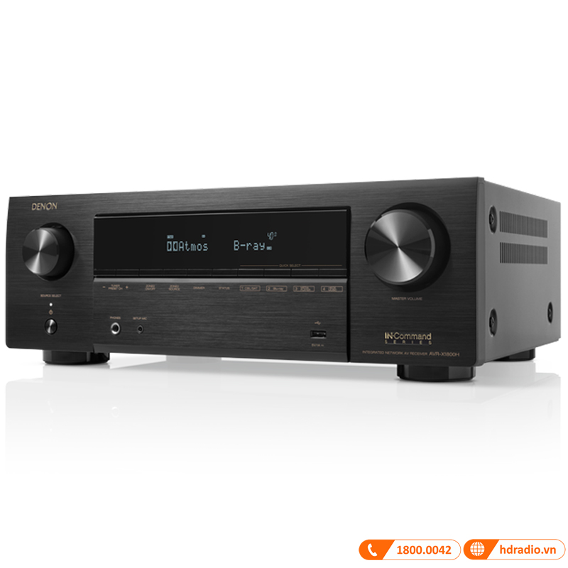 Amply Denon AVR-X1800H (7.2 Kênh, 80W (8Ohms), 8K, HEOS, Bluetooth, Wi-Fi, AirPlay 2, HDMI, Optical)-3