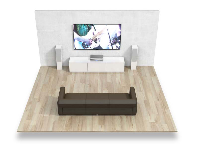 Hệ thống 2.0 với 2 loa Front nghe nhạc trái và phải