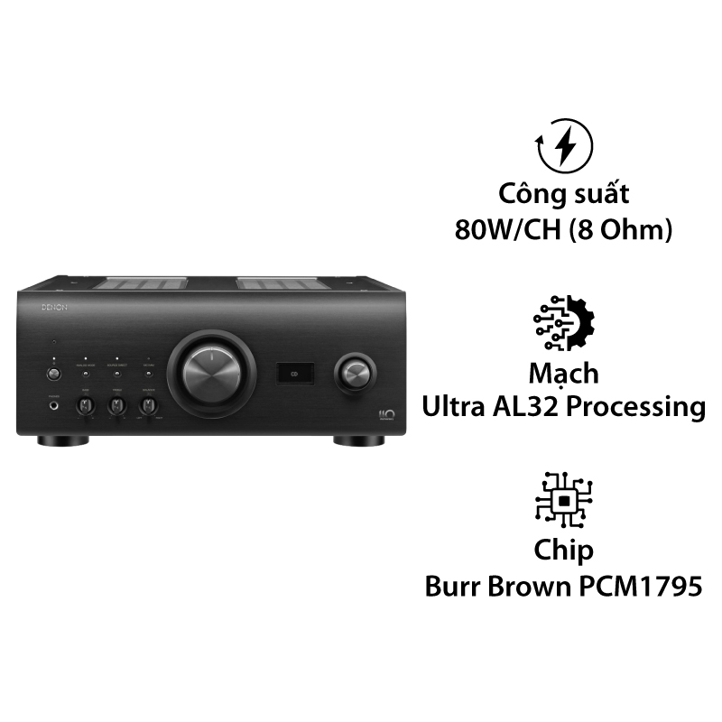 Amply DENON PMA-A110, 2 Kênh, 80W/CH (8 Ohm) (Made in Japan)