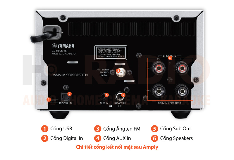 Chú thích Amply Yamaha CRX-B370