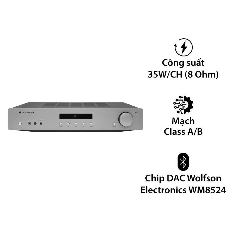 Amply Cambridge Audio AXA35, 2 Kênh, 35W/CH (8 Ohm)