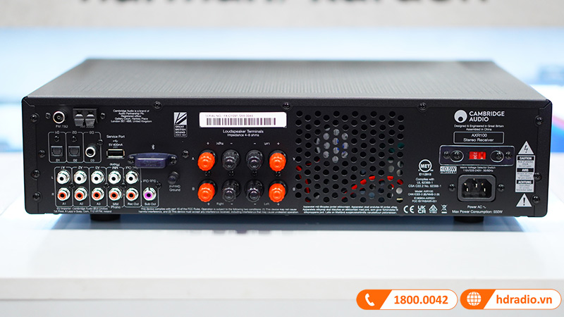 Amply Cambridge Audio AXR100 mặt sau 