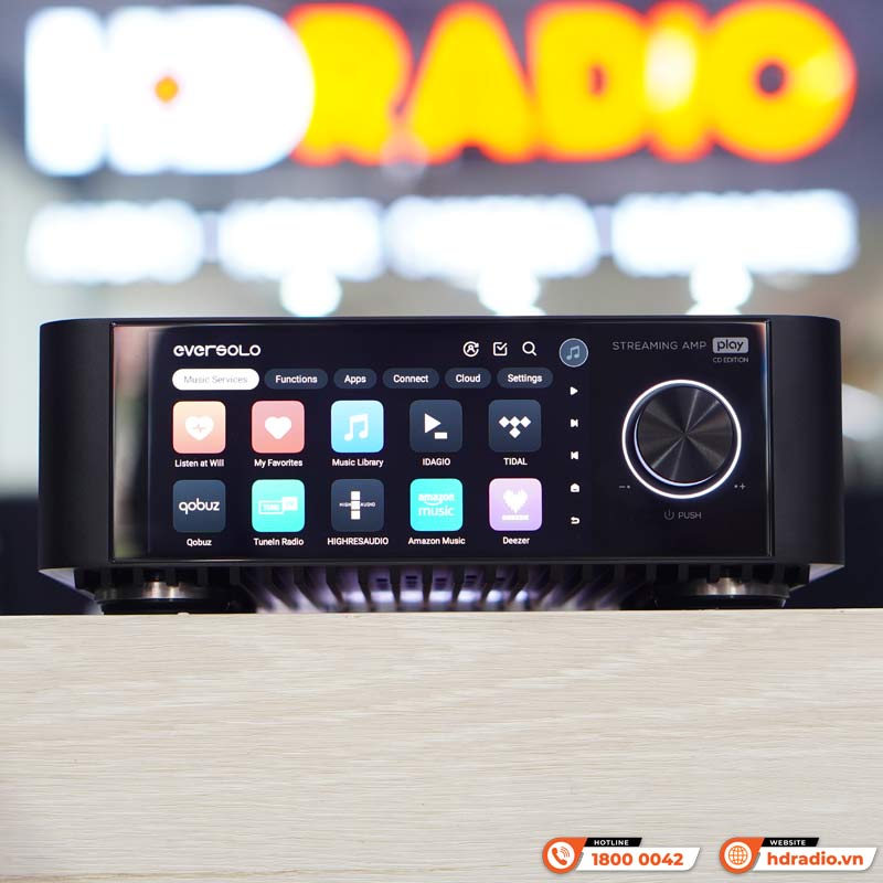 Amply Eversolo Play CD Edition, 2 kênh, 60W ở 8ohm và 110W ở 4ohm, Music Streamer, DAC, Bluetooth 5.3, HDMI ARC, Optical, Coaxial-1
