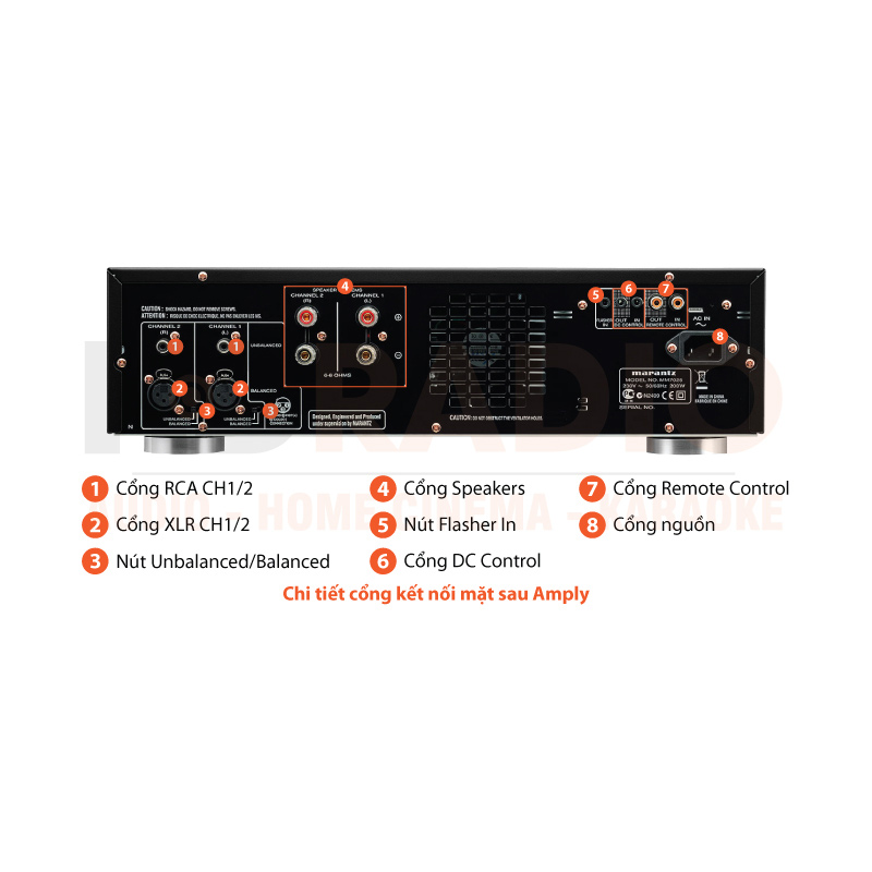 Chú thích Power Amply Marantz MM7025