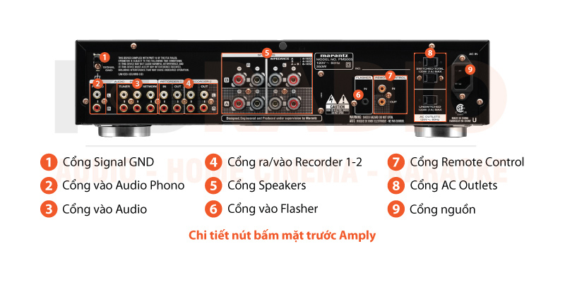 Chú thích amply Marantz PM5005