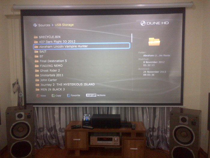 Lắp đặt phòng chiếu phim nhà A Dũng trung hòa nhân chính