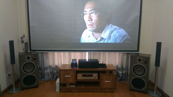 Lắp đặt phòng chiếu phim nhà A Dũng trung hòa nhân chính