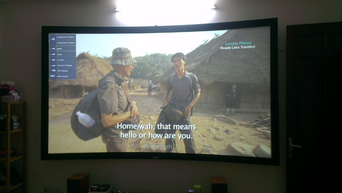 Lắp đặt Phòng chiếu phim 3D gia đình - BenQ MH680 kết hợp màn cong 120 inch