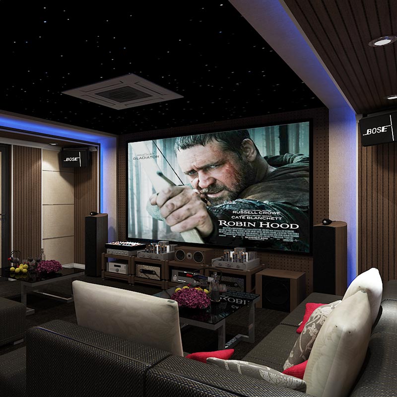 Thiết kế phòng chiếu phim gia đình tại 240 Âu Cơ