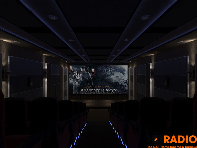 Khi tắt đèn đi trong phòng chiếu, vẫn đang để đèn trần.