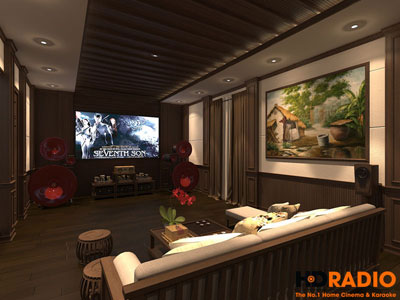 Thiết kế phòng chiếu phim biệt thự vinhomes Anh Đào 3