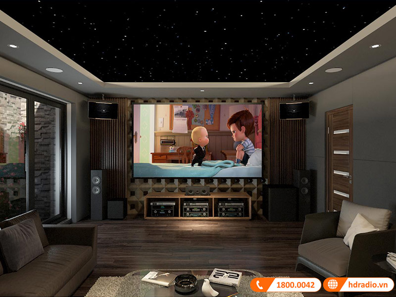 Thiết kế phòng chiếu phim gia đình anh Dũng Green Bay