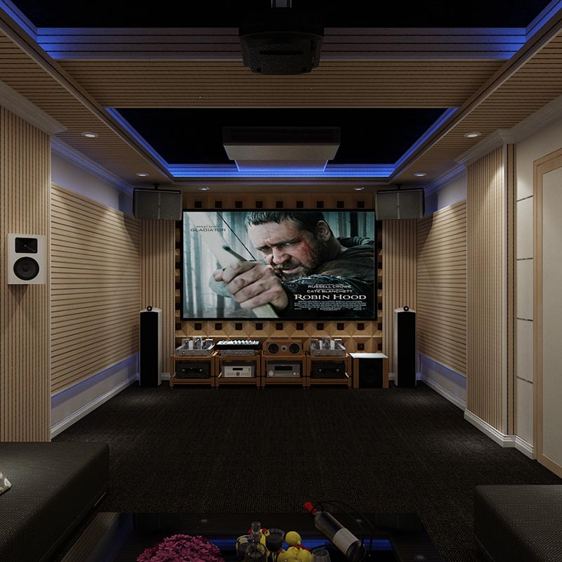 Thiết kế phòng chiếu phim gia đình anh Duy Vinhomes Reverside