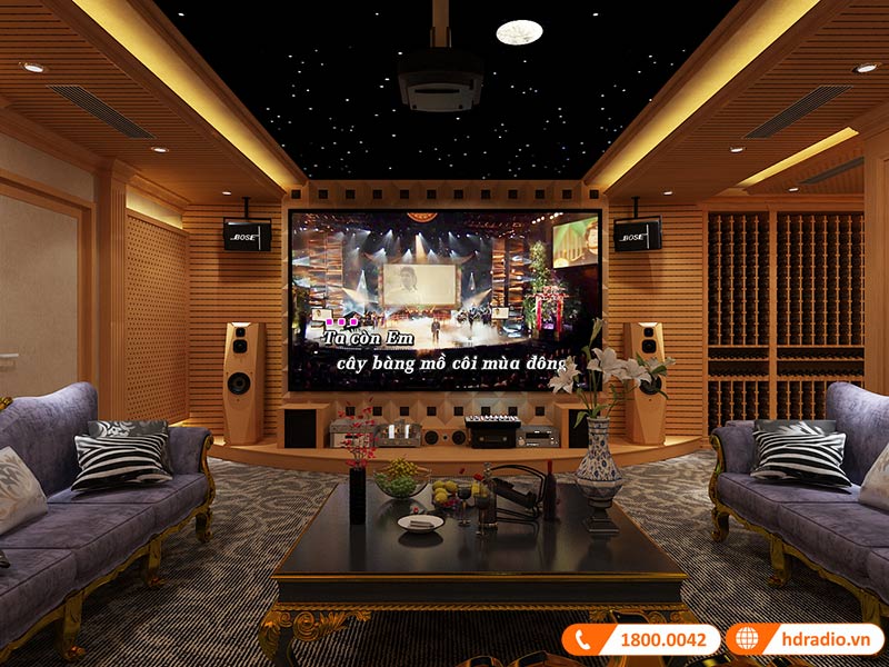 Thiết kế phòng chiếu phim gia đình anh Khảm Vinhomes Hải Phòng