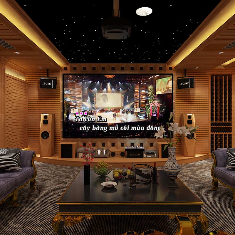 Thiết kế phòng chiếu phim gia đình anh Khảm Vinhomes Hải Phòng