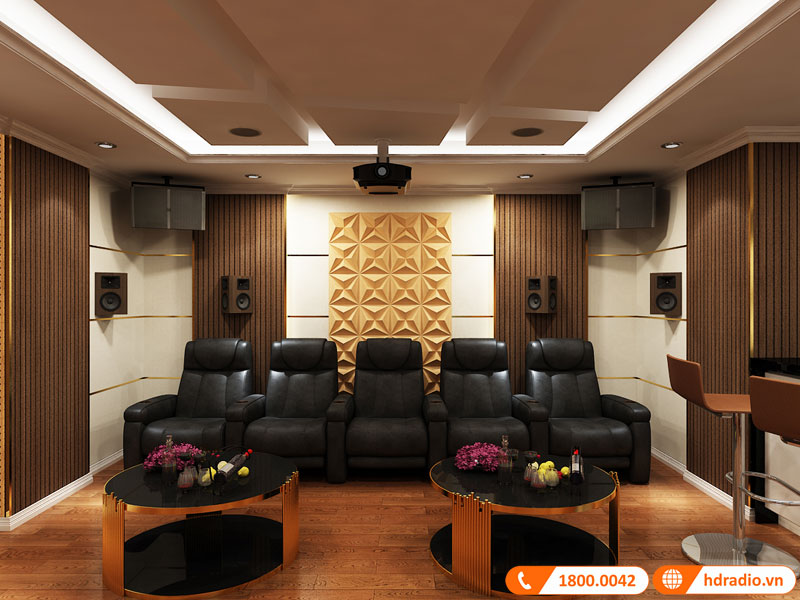Thiết kế phòng chiếu phim gia đình biệt thự Green Pearl 378 Minh Khai