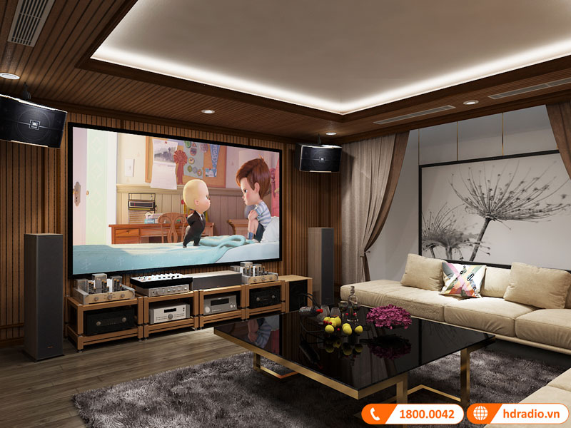 Thiết kế phòng chiếu phim gia đình chị Huệ Green Bay