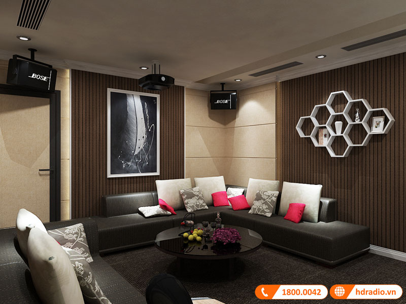 Thiết kế phòng chiếu phim gia đình chị Oanh Green Bay