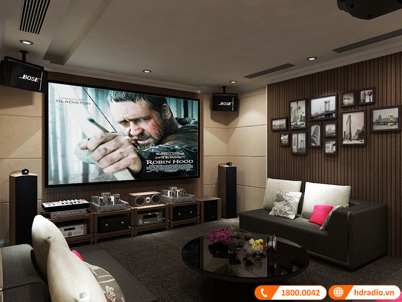 Thiết kế phòng chiếu phim gia đình chị Oanh Green Bay