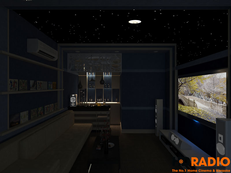 Mẫu phòng chiếu phim gia đình đơn giản - hình 2