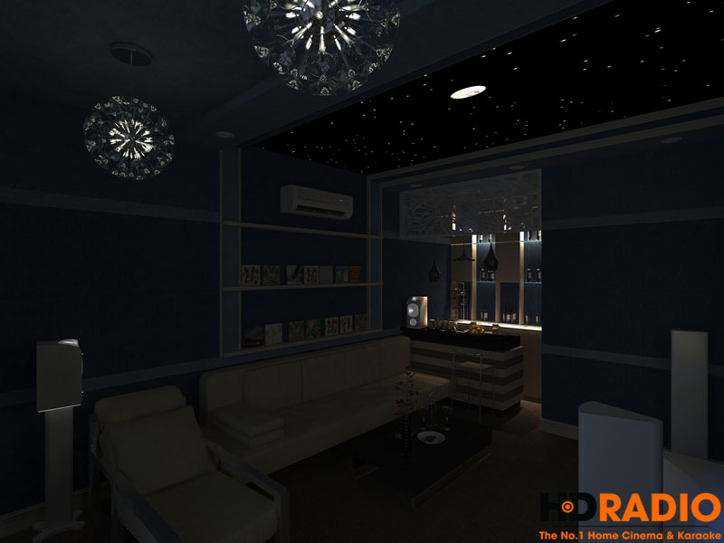 Mẫu phòng chiếu phim gia đình đơn giản - hình 3