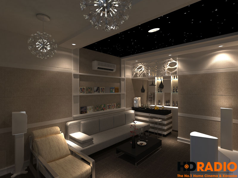 Mẫu phòng chiếu phim gia đình đơn giản - hình 7