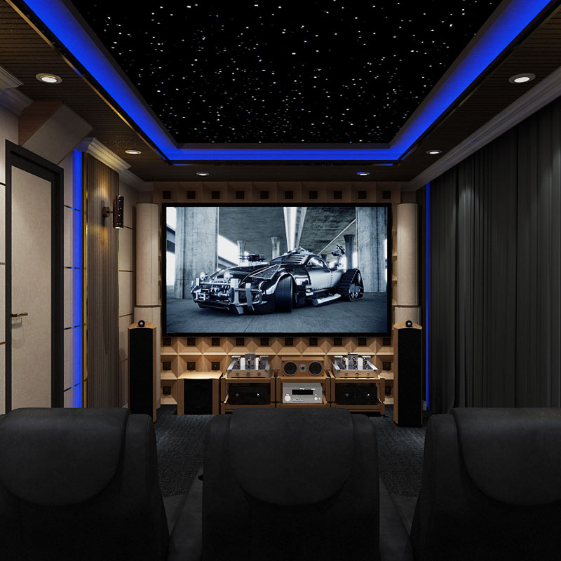 Thiết kế phòng chiếu phim gia đình anh Văn Park City