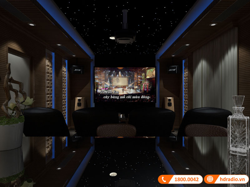 Thiết kết phòng chiếu phim gia đình anh Trung Splendora