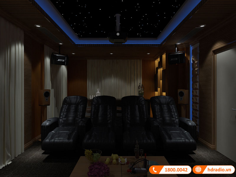 Thiết kết phòng chiếu phim gia đình anh Trung Splendora