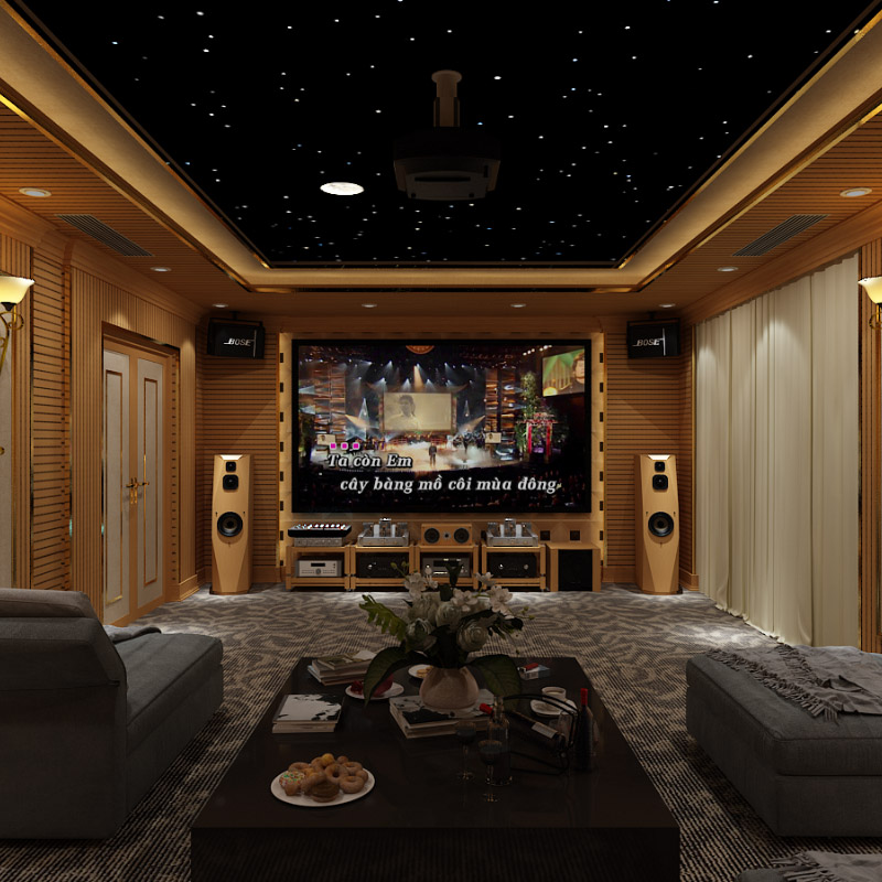 Thiết kế phòng chiếu phim gia đình anh Khanh Greenbay